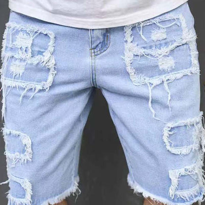 🔥Men's Ripped Denim Shorts with Frayed Details
