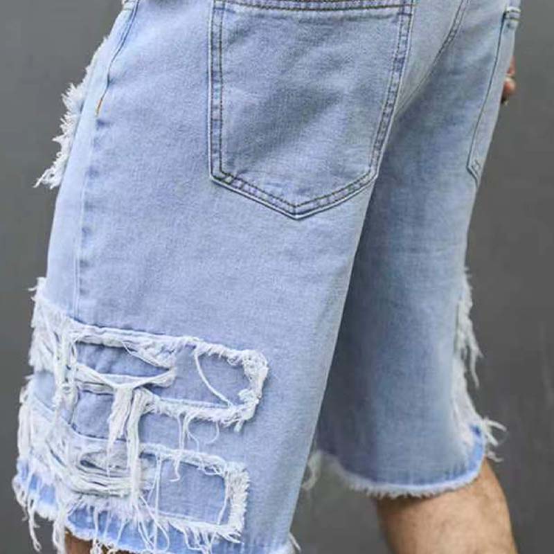 🔥Men's Ripped Denim Shorts with Frayed Details