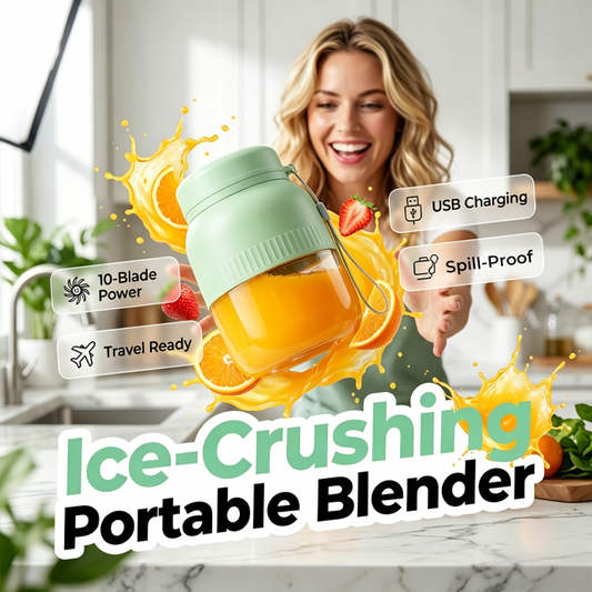 🍹 Blend On-The-Go:Portable Blender With Dual Lids & Cups🍹