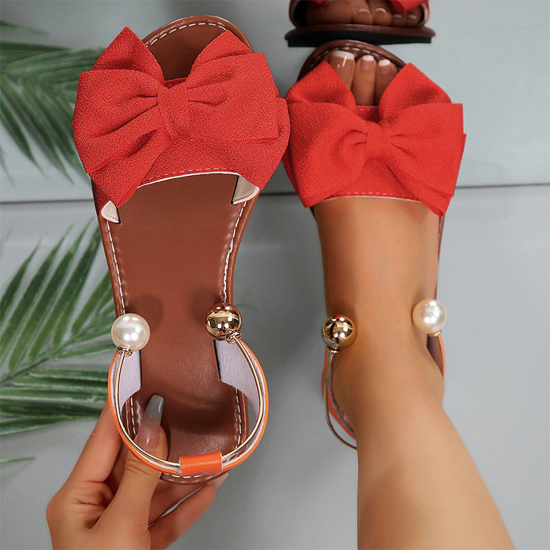 🎉 Last Day Promotion-40% OFF✨Stylish Pearl Ankle Strap Sandals
