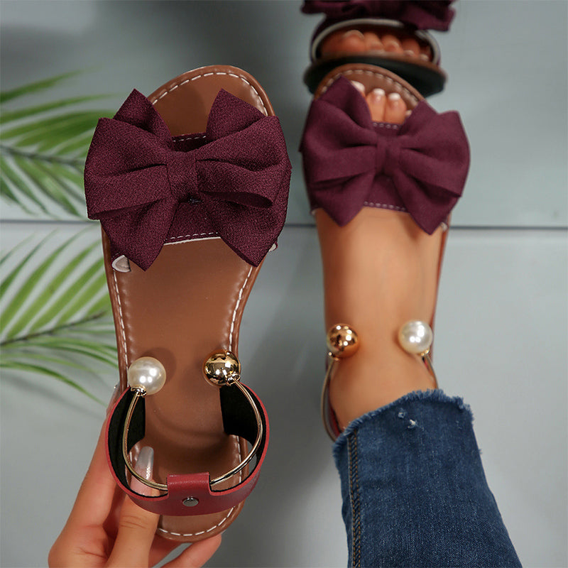 🎉 Last Day Promotion-40% OFF✨Stylish Pearl Ankle Strap Sandals
