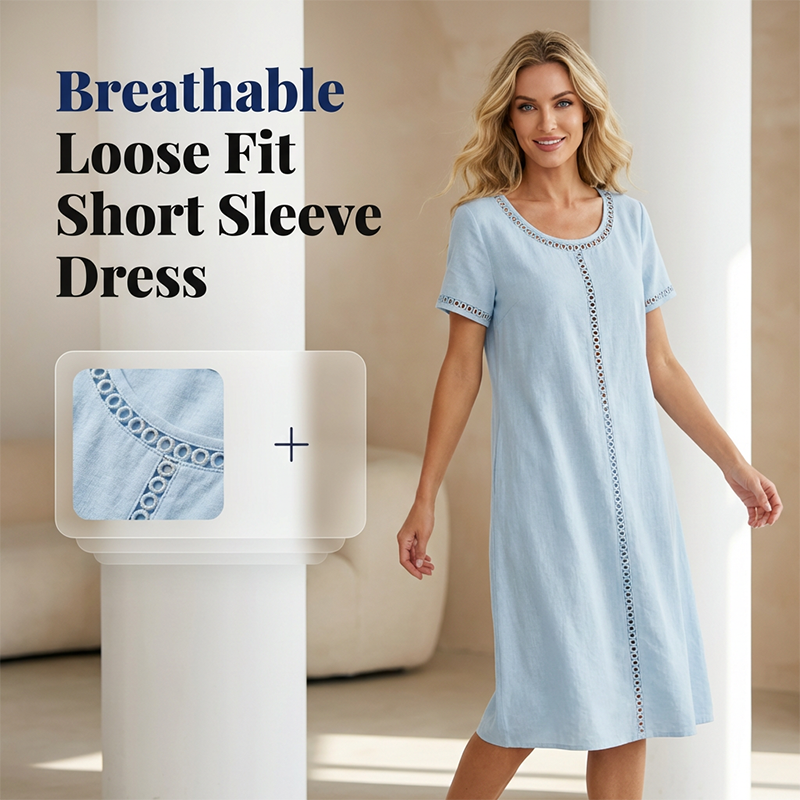 Women's Loose Fit Short Sleeve Dress