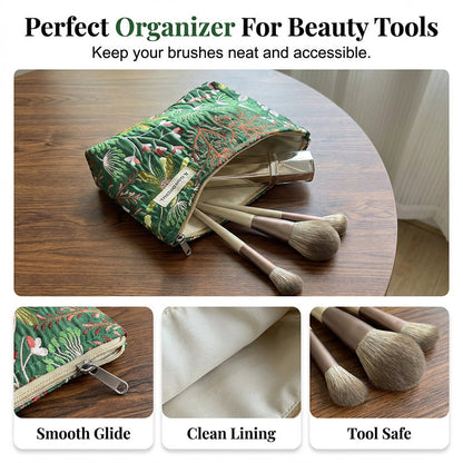Elegant Floral Printed Cosmetic Bag