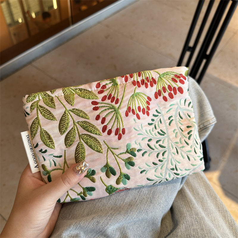 Elegant Floral Printed Cosmetic Bag