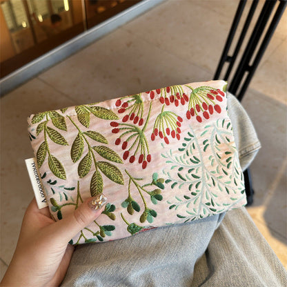 Elegant Floral Printed Cosmetic Bag
