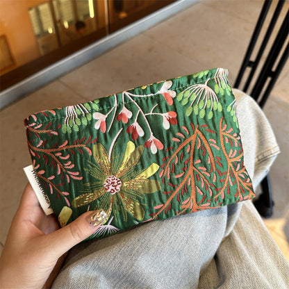 Elegant Floral Printed Cosmetic Bag