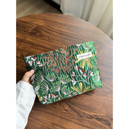 Elegant Floral Printed Cosmetic Bag