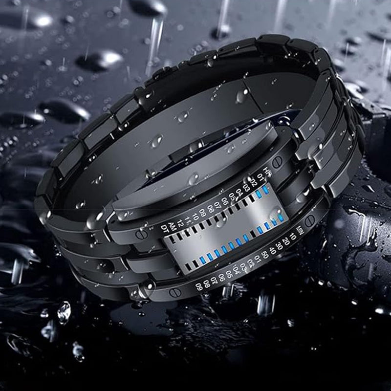 ⌚ 50% OFF NOW! 🤓 Cyberpunk Binary LED Watch – "Only Geeks Get It" – Futuristic, unique & eye-catching with blue LED display 💙