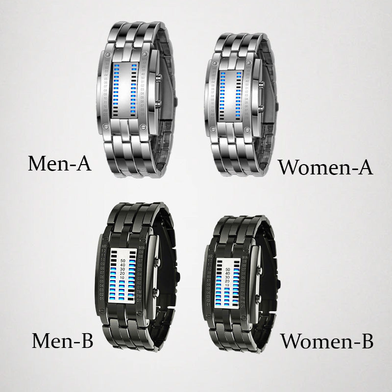 ⌚ 50% OFF NOW! 🤓 Cyberpunk Binary LED Watch – "Only Geeks Get It" – Futuristic, unique & eye-catching with blue LED display 💙
