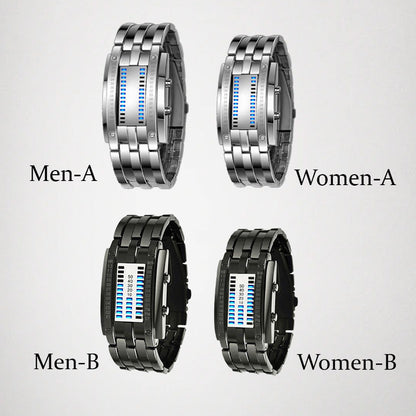 ⌚ 50% OFF NOW! 🤓 Cyberpunk Binary LED Watch – "Only Geeks Get It" – Futuristic, unique & eye-catching with blue LED display 💙