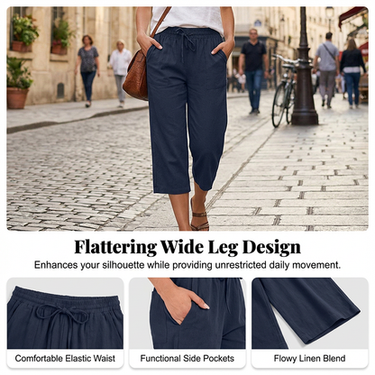 ✨Summer Hot Sale✨Women's Cotton-Linen Blend Cropped Pants