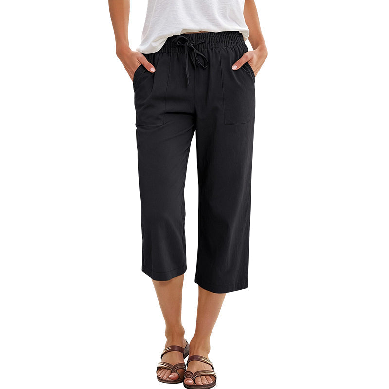 ✨Summer Hot Sale✨Women's Cotton-Linen Blend Cropped Pants