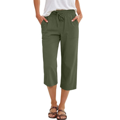 ✨Summer Hot Sale✨Women's Cotton-Linen Blend Cropped Pants