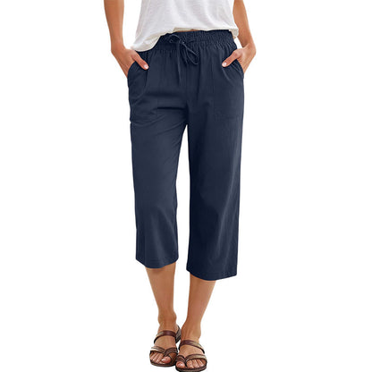 ✨Summer Hot Sale✨Women's Cotton-Linen Blend Cropped Pants