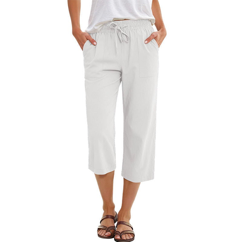 ✨Summer Hot Sale✨Women's Cotton-Linen Blend Cropped Pants