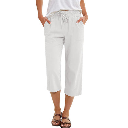 ✨Summer Hot Sale✨Women's Cotton-Linen Blend Cropped Pants