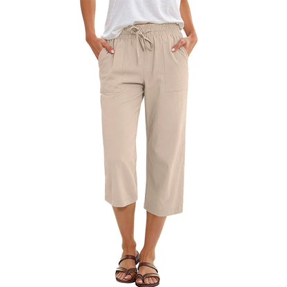 ✨Summer Hot Sale✨Women's Cotton-Linen Blend Cropped Pants