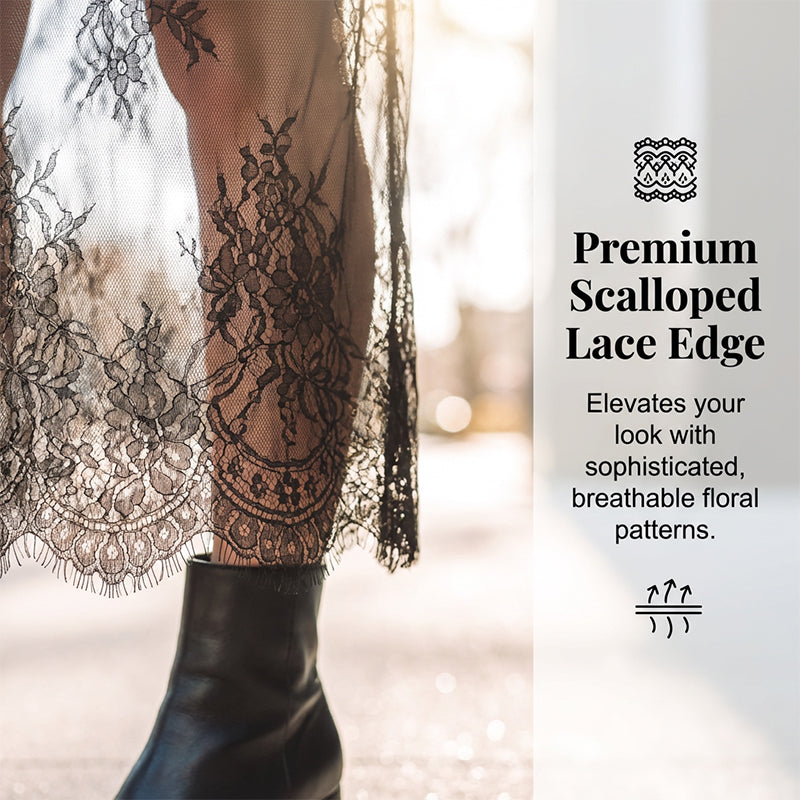Modern Layered-Look Tee Dress with Lace Hem