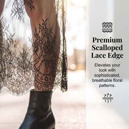 Modern Layered-Look Tee Dress with Lace Hem