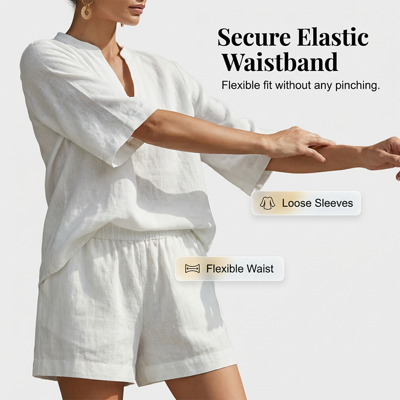 Women's Casual V-Neck Two-Piece Short Set