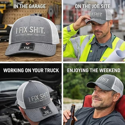 🧢 50% OFF NOW! 🛠️ "I Fix Shit" Embroidered Trucker Hat – Funny Mechanic Design, Breathable Mesh & Perfect for Workshop or Garage 🚗