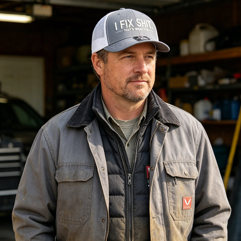 🧢 50% OFF NOW! 🛠️ "I Fix Shit" Embroidered Trucker Hat – Funny Mechanic Design, Breathable Mesh & Perfect for Workshop or Garage 🚗