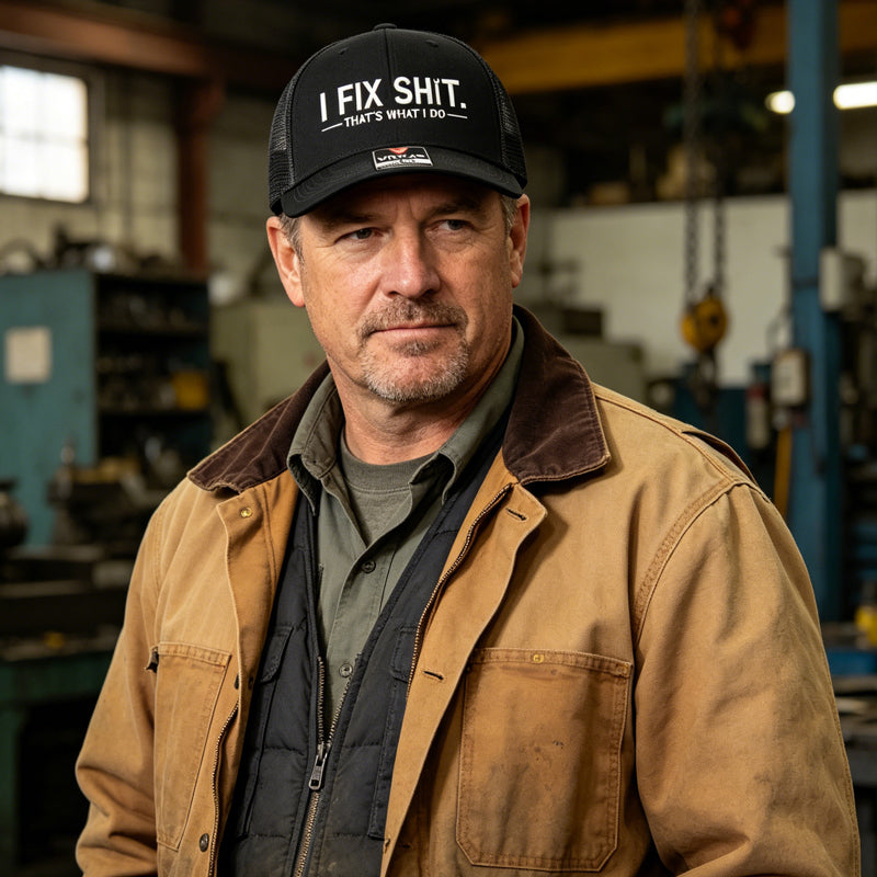 🧢 50% OFF NOW! 🛠️ "I Fix Shit" Embroidered Trucker Hat – Funny Mechanic Design, Breathable Mesh & Perfect for Workshop or Garage 🚗