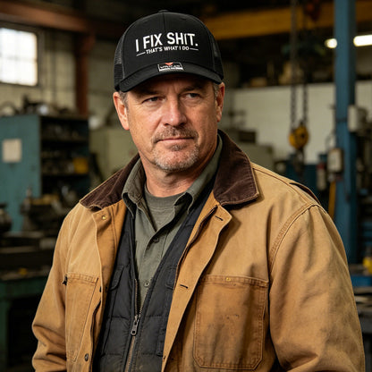 🧢 50% OFF NOW! 🛠️ "I Fix Shit" Embroidered Trucker Hat – Funny Mechanic Design, Breathable Mesh & Perfect for Workshop or Garage 🚗