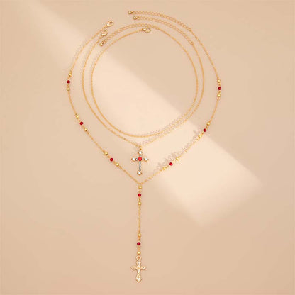 🌸LAST DAY SPECIAL PRICE!!🌸Layered Gold Cross Necklaces for Women