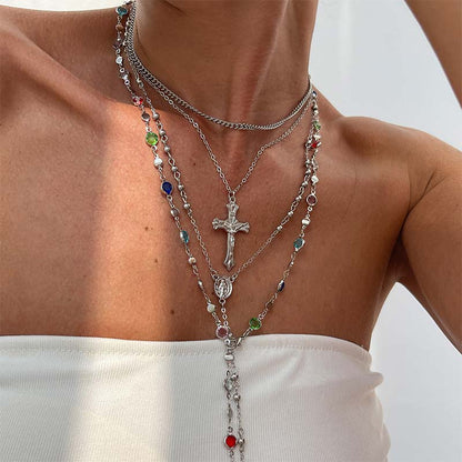 🌸LAST DAY SPECIAL PRICE!!🌸Layered Gold Cross Necklaces for Women