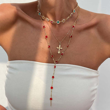 🌸LAST DAY SPECIAL PRICE!!🌸Layered Gold Cross Necklaces for Women