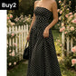 ⚫👗Last Day Special Price:£ 19.99!!!✨ Women's Polka Dot Strapless Dress - Elegant Vacation Essential! ✨