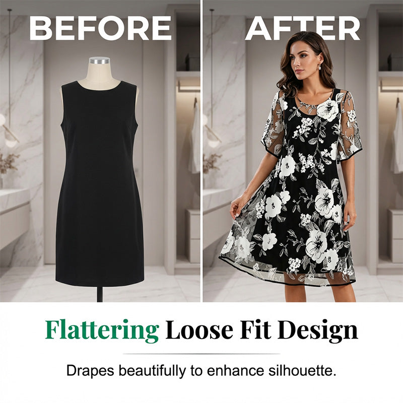 🔥Hot Deals-Women's Elegant Floral Print Chiffon Dress