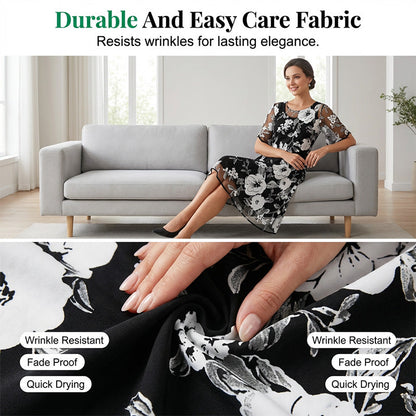 🔥Hot Deals-Women's Elegant Floral Print Chiffon Dress