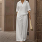 Women's Casual Top & Wide-Leg Pants Set