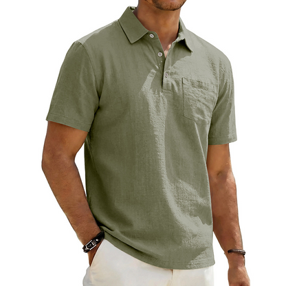 👔 LIMITED-TIME 50% OFF! 🌿 Men's Cotton Linen Short Sleeve Shirt – Breathable, Relaxed Fit, Classic Collar 🍃