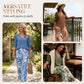 🌿Summer Cool Deal: 50% OFF!!🌿Women's V-Neck Blouse & Printed Wide-Leg Pants Set💃