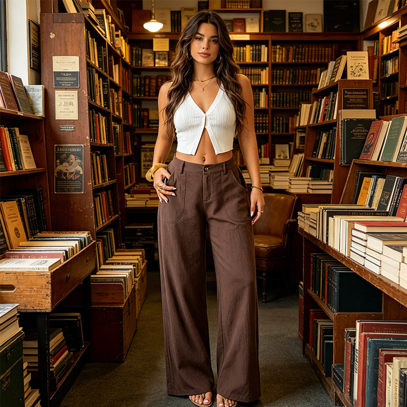 🔥LAST DAY 50% OFF ☀️🛍️Women's Summer Classical Cotton-Linen Lightweight Palazzo Pants