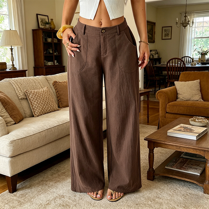 🔥LAST DAY 50% OFF ☀️🛍️Women's Summer Classical Cotton-Linen Lightweight Palazzo Pants