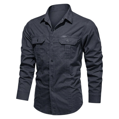 🔥Men's Long Sleeve Cotton Workwear Shirt