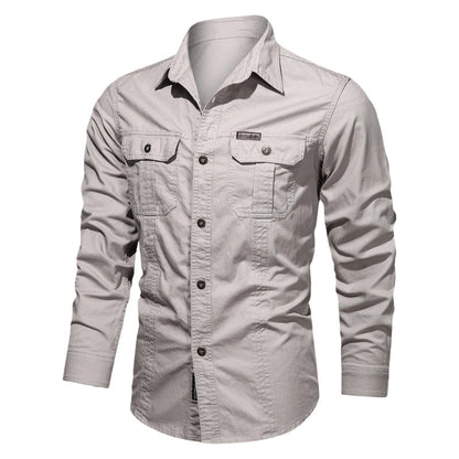 🔥Men's Long Sleeve Cotton Workwear Shirt