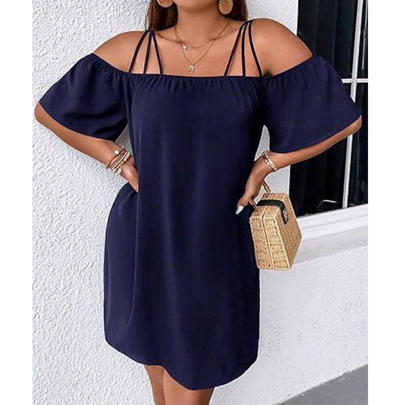 🔥HOT SALE 50% OFF!👗 Women's Elegant Solid Color Mini Dress