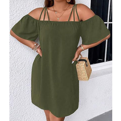 🔥HOT SALE 50% OFF!👗 Women's Elegant Solid Color Mini Dress