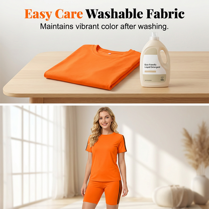 🏃‍♀️ Stay Active & Stylish: Women's Casual Short-Sleeve Top And Shorts Set For Your Summer Vibes☀️