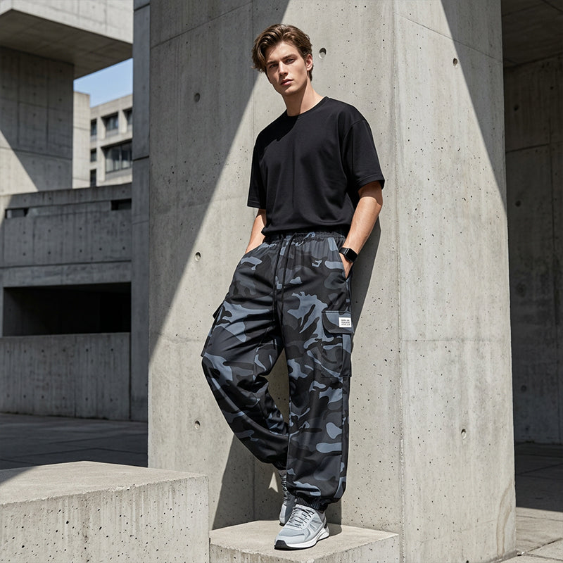 👖 New 50% OFF! 😎 Casual Camouflage Pants – Elastic Waist, Cargo Pockets, Jogger Cuffs 🪂