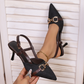 📢📢50% OFF !! ⏰Women's Pointed-Toe Slingback Heels with Metal Chain