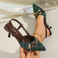 📢📢50% OFF !! ⏰Women's Pointed-Toe Slingback Heels with Metal Chain
