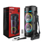 🔊 Portable Bluetooth Speaker with Mic – 16W loud sound, RGB lights & wired mic – Perfect for parties, karaoke or outdoor fun 🎤✨