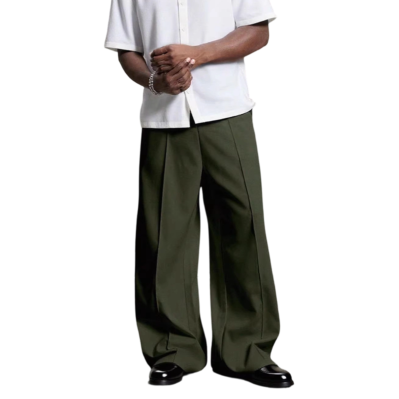 👖Wide Fit, Sharp Look 🌿Men's Minimalist Wide-Leg Pants-Structured Seams & Premium Fabric