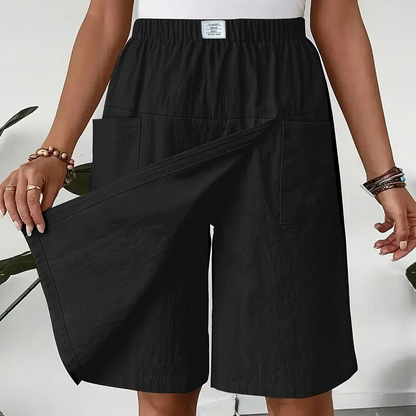 Women's Casual Elastic Waist Wrap Skort